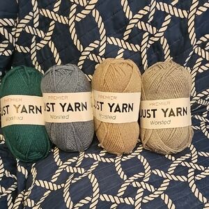 Premier Just Yarn Worsted Collection - Green, Blue, Tan, Gray